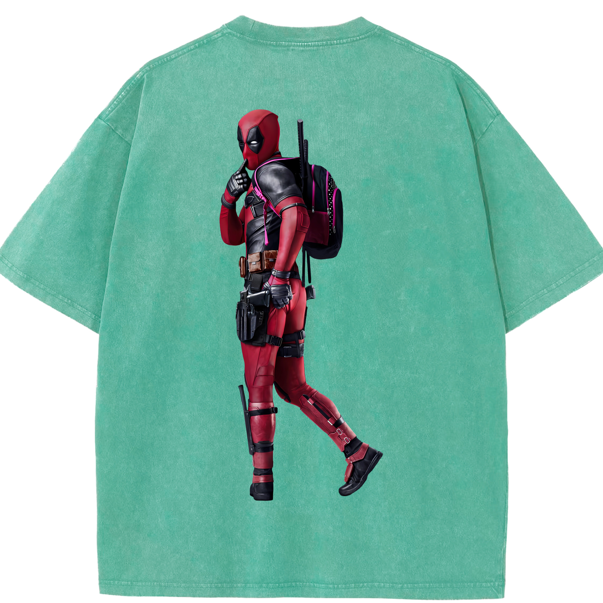 （画像用） Deadpool デッドプール 綿100% ヴィンテージ風 半袖Tシャツ（背面プリント）
